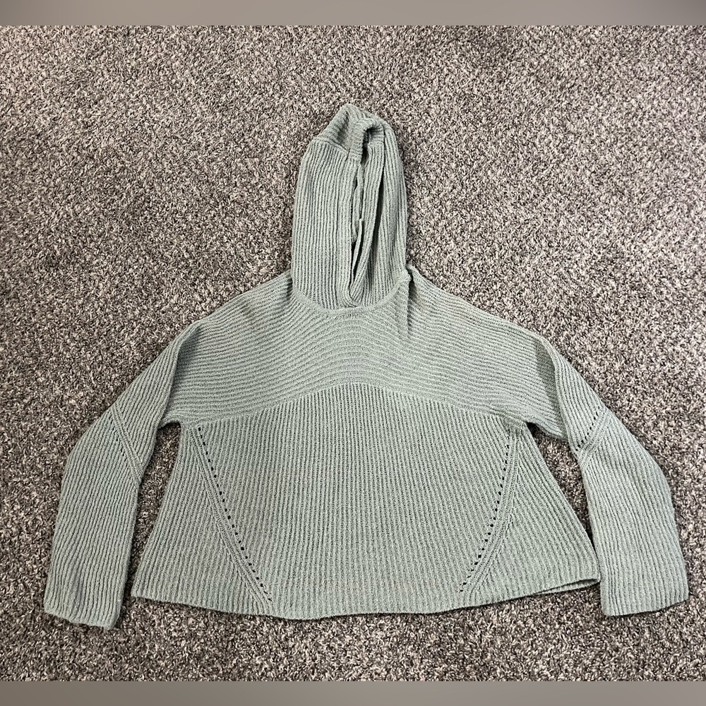rag & bone loose knit cropped mint sweater hoodie oversized medium